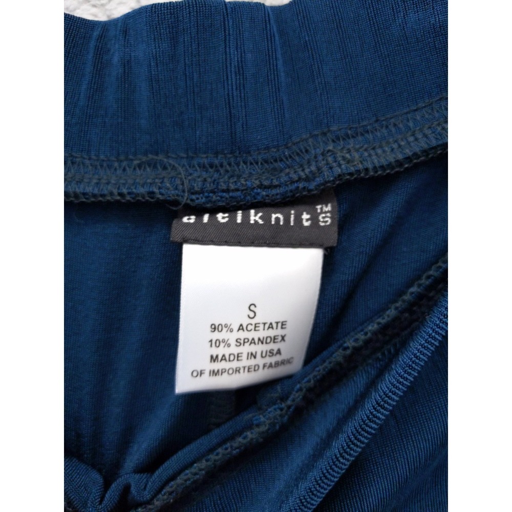 Citiknit Slinky Set V-Neck Long Sleeve Relaxed Fit Teal Sz S Travel Knit - Picture 10 of 10